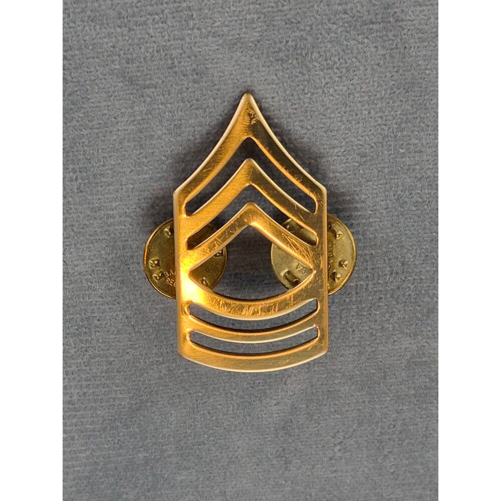 US Army Military Rank Pin Master Sergeant Gold Tone